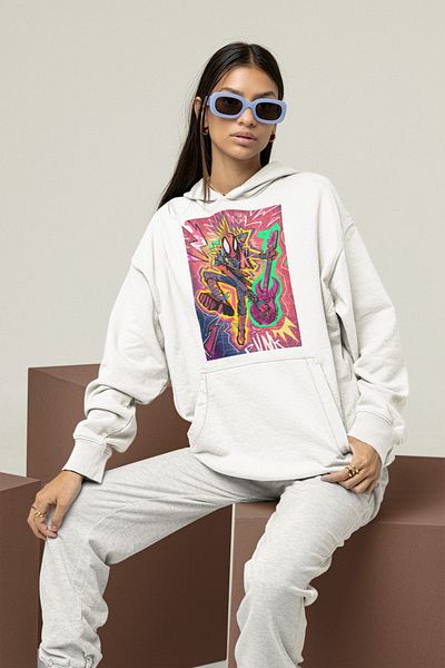 SEVBANO Unisex Spider Punk Printed Oversize Marvel Hoodie