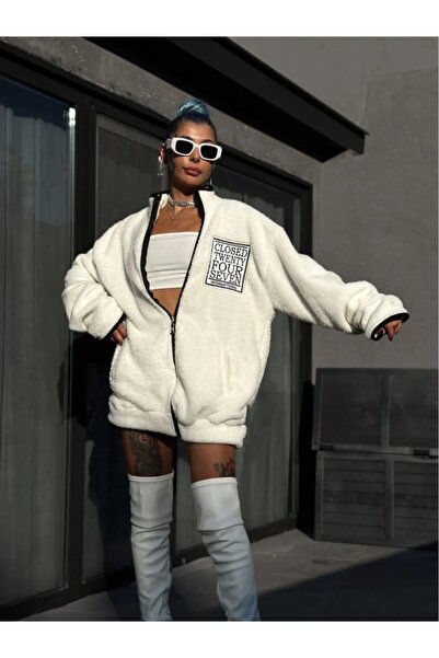 LEYEL Moda Zippered 2 Pocket Outdoor Plush Jacket