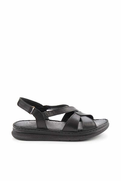 Bambi Black Leather Women's Sandals K05827153003