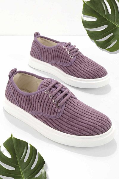 Bambi Lila Stoff Damen Freizeitschuhe K 01122000904
