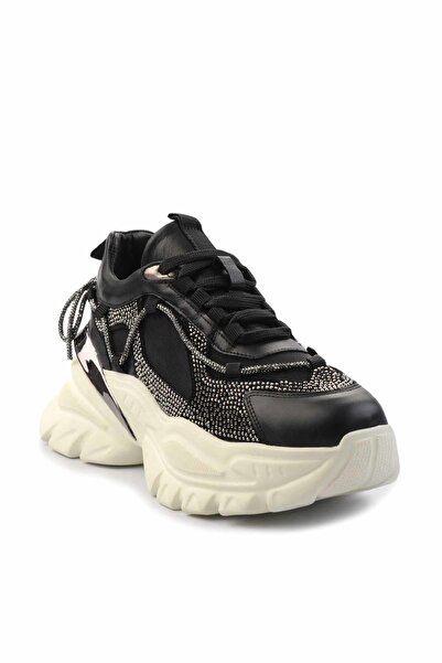 Bambi Dámské černé tenisky z pravé kůže - K01480004203