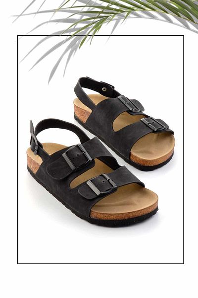 Bambi Nubuk Schwarz Damen Sandalen - K 05819400001