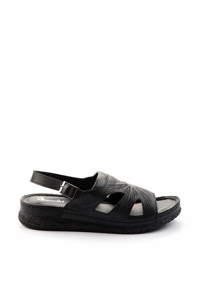 Bambi Black Leather Women's Sandals K05278204403