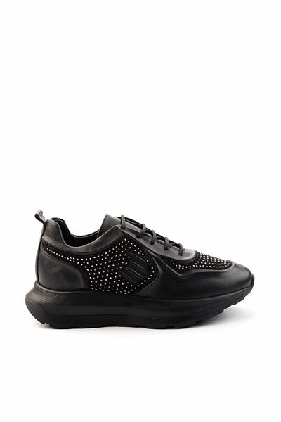 Bambi Genuine Leather Women's Black Sneakers - K01480111103