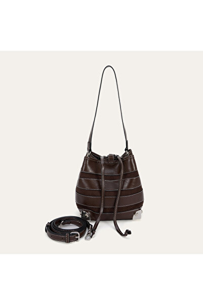 Mudo Suede Striped Bucket Bag