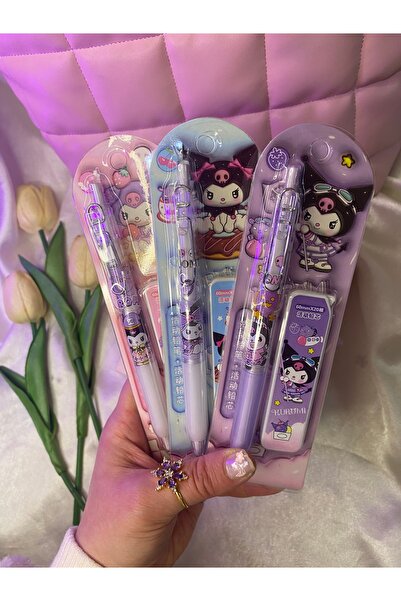 SANRIO Sanrıo karakterli kuromi uçlu kalem ve uç seti
