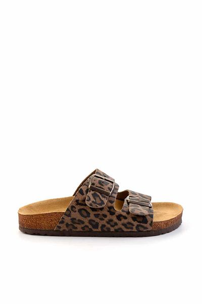 Bambi Γυναικείες παντόφλες Leopard Leather K04819182203
