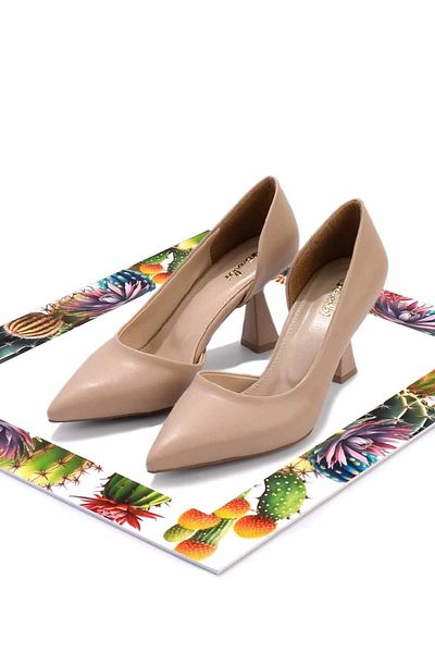 Bambi Beige Women's Classic Heeled Shoes01231360609