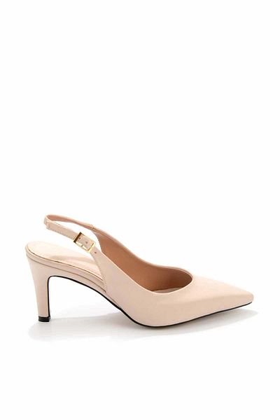 Bambi Klassische Damenschuhe mit Absatz aus mattem Nude-Satin K 01188132638