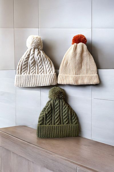 DAFFODİL Unisex Baby & Kids 3-Piece Beanie Set with Pompom (3-8 Years)