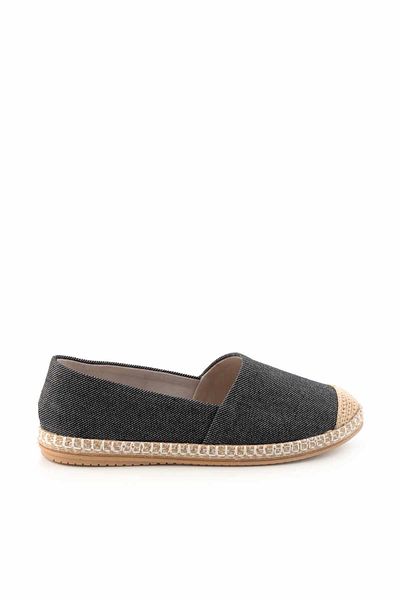 Bambi Schwarze, graue Damen-Espadrille K 01125010018