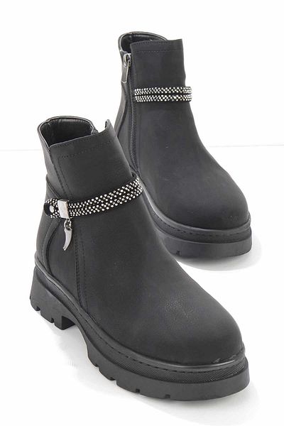 Bambi Μαύρα γυναικεία μποτάκια Nubuck - K 02254283001   Μοντέλο Bootie