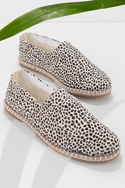 Bambi Beige Printed Fabric Women's Espadrille K01534100004