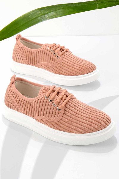 Bambi Orangefarbene Damen-Freizeitschuhe aus Stoff K 01122000904