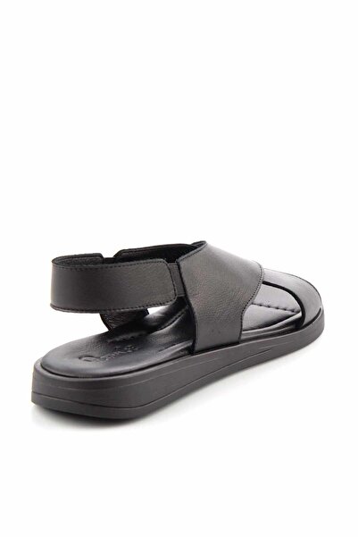 Bambi Black Leather Women's Sandals K05906413103