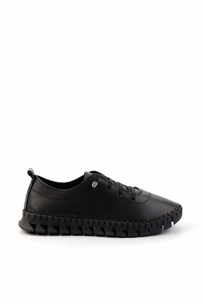 Bambi Black Leather Women's Sneaker K 01331081003