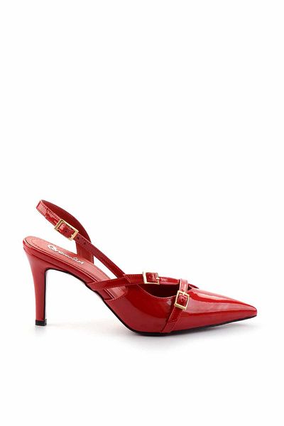Bambi Red Patent Leather Women's Classic Heeled Shoes01455018408