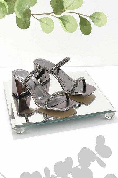 Bambi Metallic Platinum Damen Hausschuhe K 04215080809