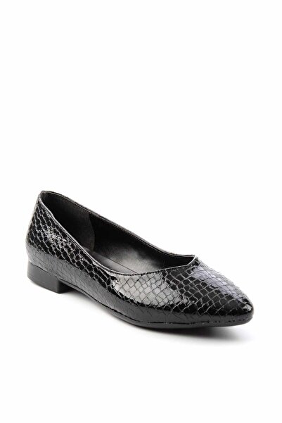 Bambi Lesklé černé krokodýlí dámské baleríny01671056011