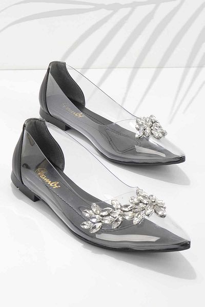 Bambi Černá PVC dámská balerína Ballerina01687000623