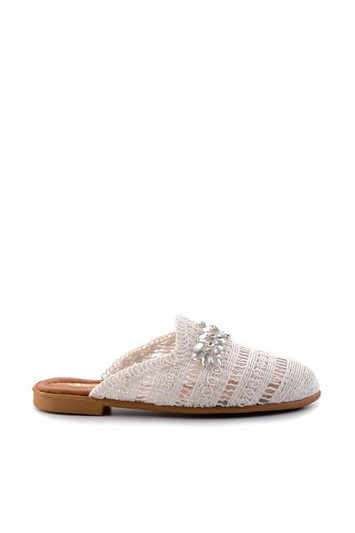 Bambi White Knitted Women's Slippers K04360001316