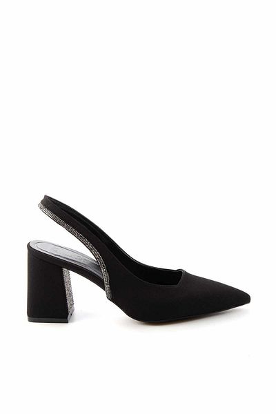 Bambi Damen-Abendschuhe aus mattschwarzem Satin K 01231311038