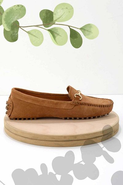 Bambi Damen-Loafer-Schuhe aus braunem Wildleder und echtem Leder K 01274225002