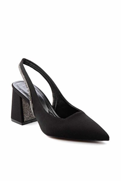 Bambi Damen-Abendschuhe aus mattschwarzem Satin K 01231311038