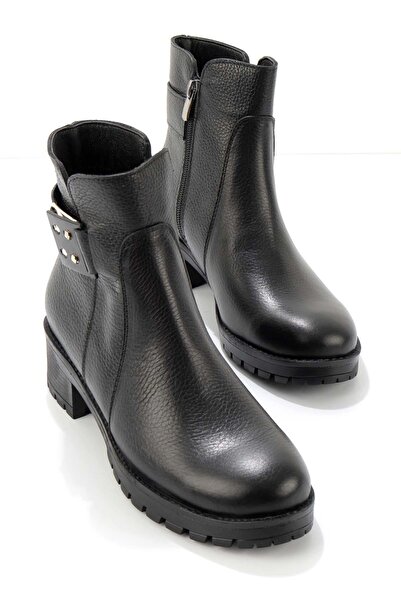 Bambi Μαύρες γυναικείες μπότες & μποτάκια από γνήσιο δέρμα 02531206103