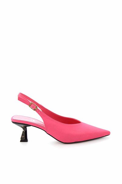 Bambi Klassische Damenschuhe mit Absatz aus mattem Fuchsia-Satin K 01211744038