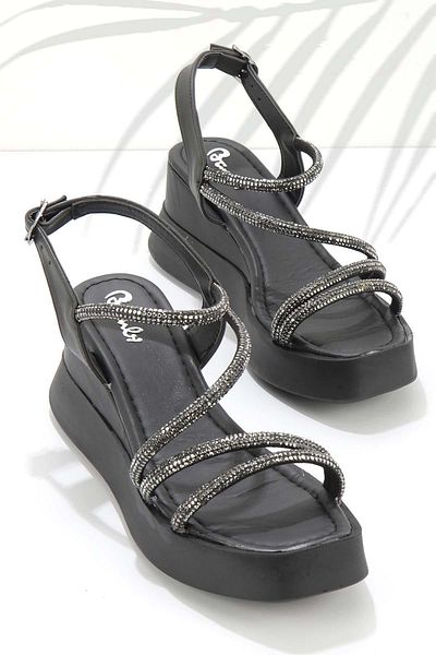 Bambi Schwarze Damensandalen K05823070709
