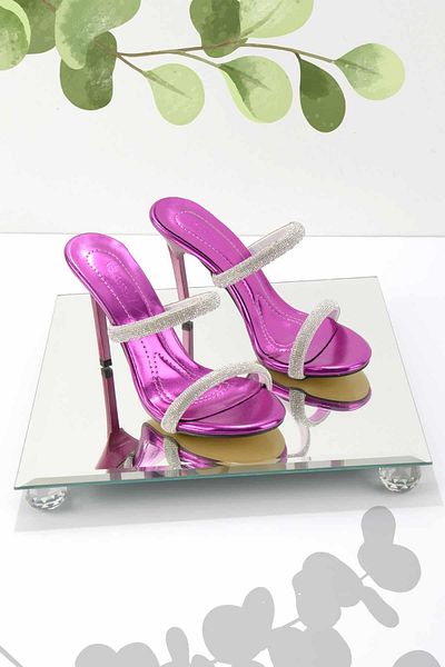 Bambi Metallic-Fuchsia-Damenhausschuhe K 04842862009