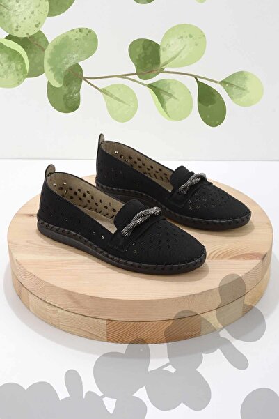 Bambi Γυναικείες μπαλαρίνες Black Platinum Stoned01257060509