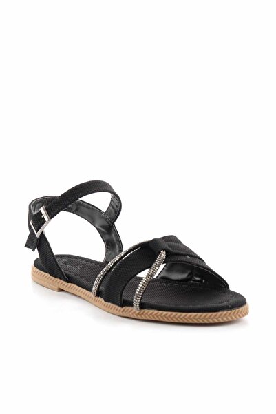 Bambi Black Print Detailed Women's Sandals K05370020110
