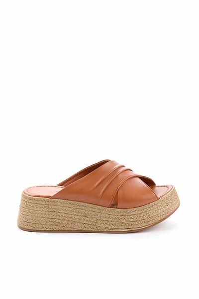 Bambi Γυναικείες παντόφλες Tan Leather K04290023003