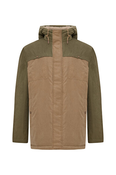 Mudo Color Blocked Hooded Coat