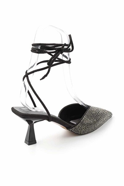 Bambi Mattschwarze Damen-Abendschuhe aus Platinsatin K 01231316938