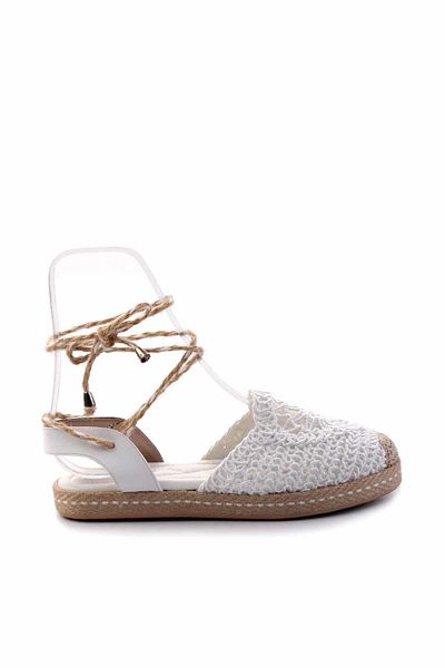 Bambi Weiße gestrickte Damen-Espadrille K 01117011116