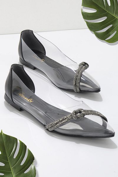 Bambi Schwarze Ballerinas für Damen aus PVC Ballerina01687000523