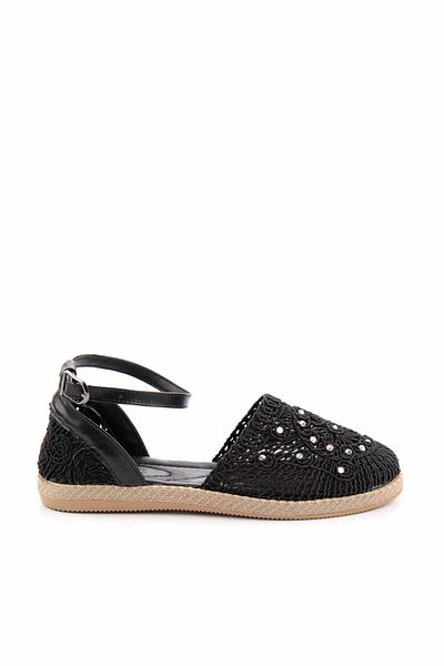 Bambi Schwarz gestrickte Damen-Espadrille K 01823251416