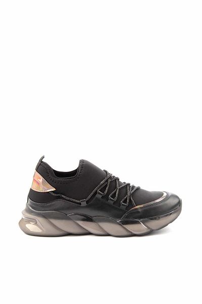 Bambi Schwarzer Stretch-Damen-Sneaker K 01212023017