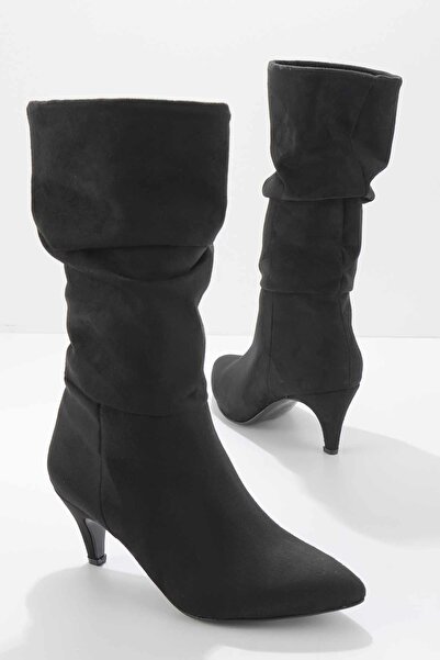 Bambi Μαύρα Suede Γυναικείες Μπότες & Μποτάκια K 02527282902