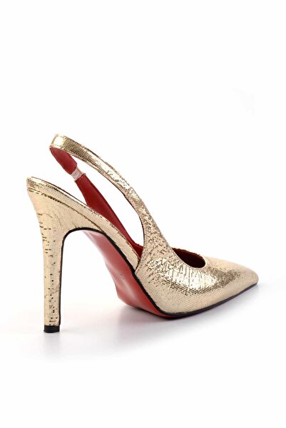 Bambi Gold Wrinkled Fabric Women's Classic Heeled Shoes K01455018204