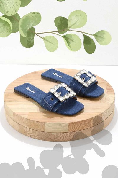 Bambi Papuci de damă din denim albastru K 04140016004