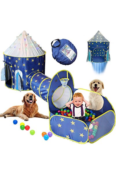 Arabest 4pc Space Rocket Ship Kids Pop Up Play Tent,Indoor Castle Playhouse f...