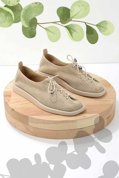 Bambi Beige Wildleder Damen Freizeitschuhe K 01225603002