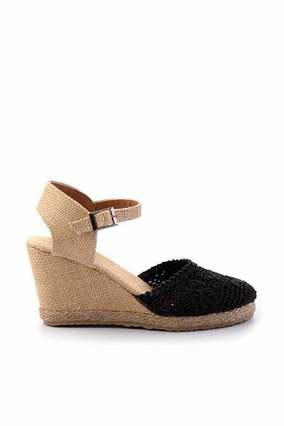Bambi Schwarz gestrickte Damen-Espadrille K 05874050316