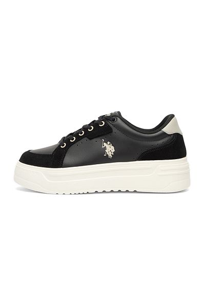 U.S. Polo Assn. Pantofi negri cu platformă pentru femei - Design elegant cu șireturi, cu talpă confortabilă căptușită