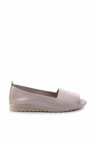 Bambi Matowe espadryle damskie z prawdziwej skóry Mink 01582664003