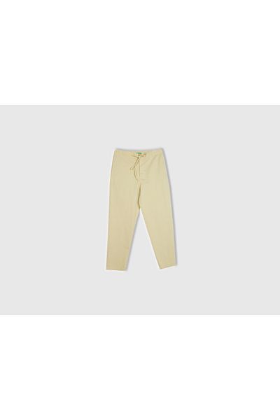 United Colors of Benetton Ανδρικό παντελόνι Chino με κορδόνι σε μπεζ μέση